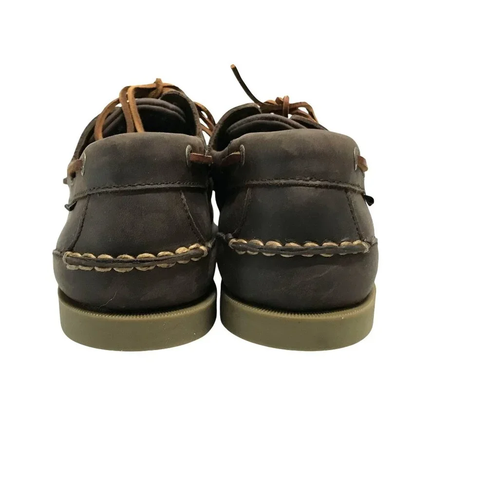EASTLAND Mens 13/47 Sea Dog Boat Shoes Brown Waxed Leather NWOT